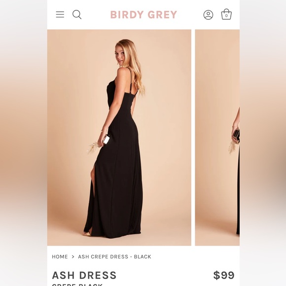 Ash Crepe Dress Birdy Grey in Black - Picture 2 of 5